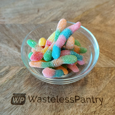 Sour Brite Crawler Worms 100g bag - Wasteless Pantry Mundaring