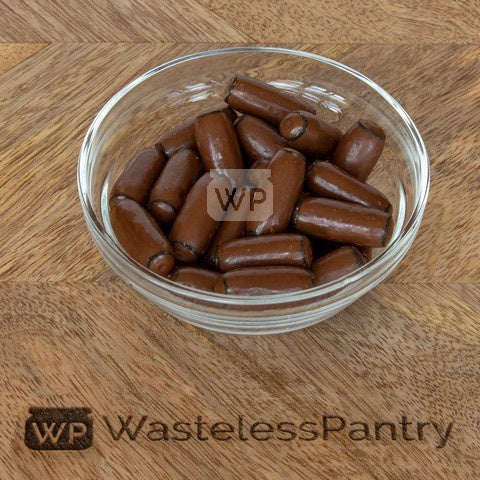 Choc Milk Licorice Bullets 100g bag - Wasteless Pantry Mundaring