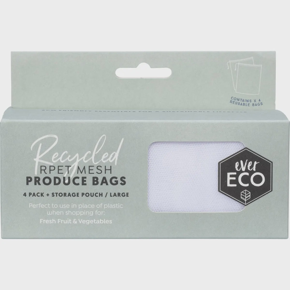 Reusable Produce Bags Recycled Polyester Mesh 4pk - Wasteless Pantry Mundaring